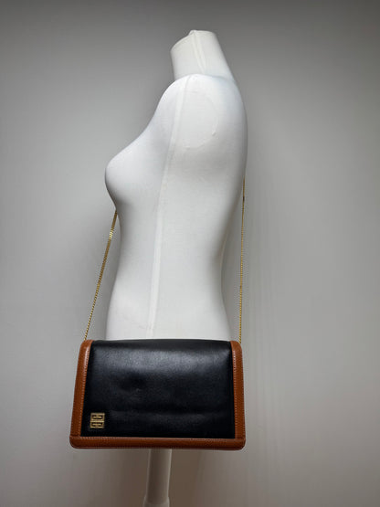 Vintage Givenchy 4G Leather Bag Black Brown