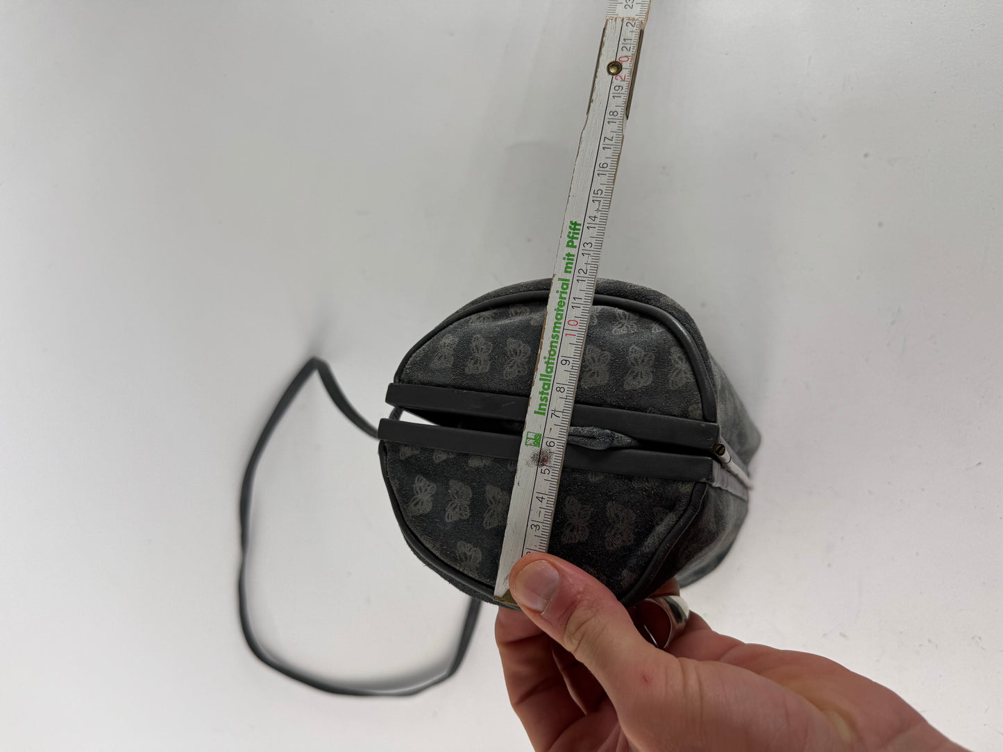 Vintage Bottega Veneta Suede Monogram Bag Grey