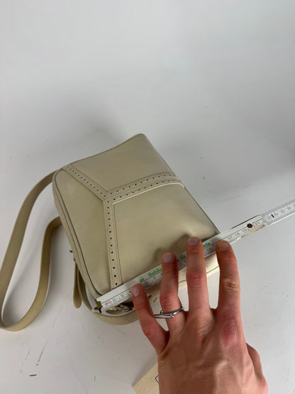 Vintage Yves Saint Laurent 2 Way Leather Bag cream