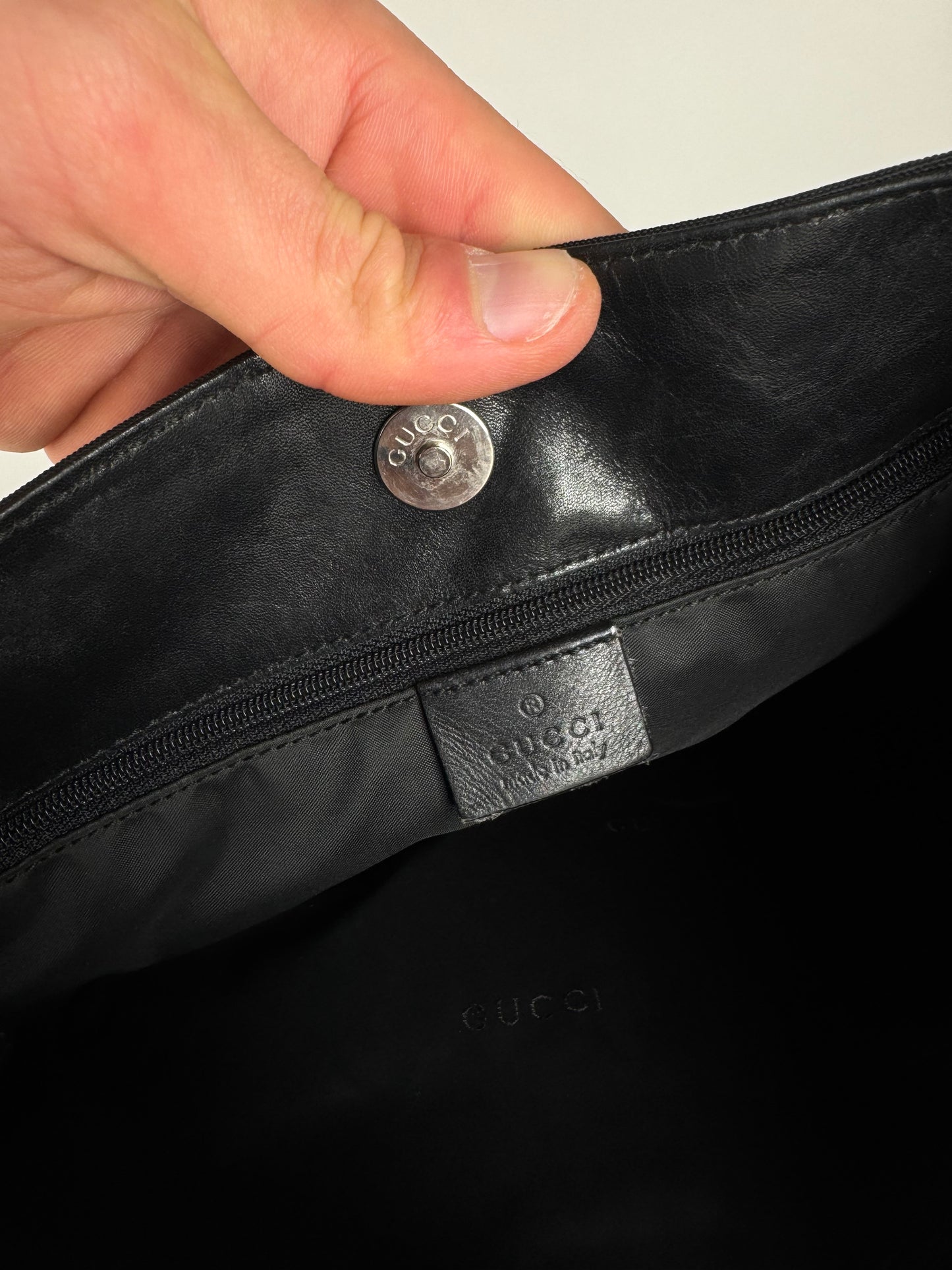 Vintage Gucci Canvas / Leather bag black