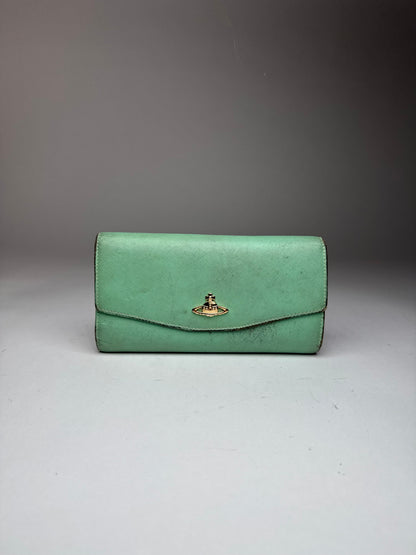Vintage Vivienne Westwood Leather Wallet Mint Green