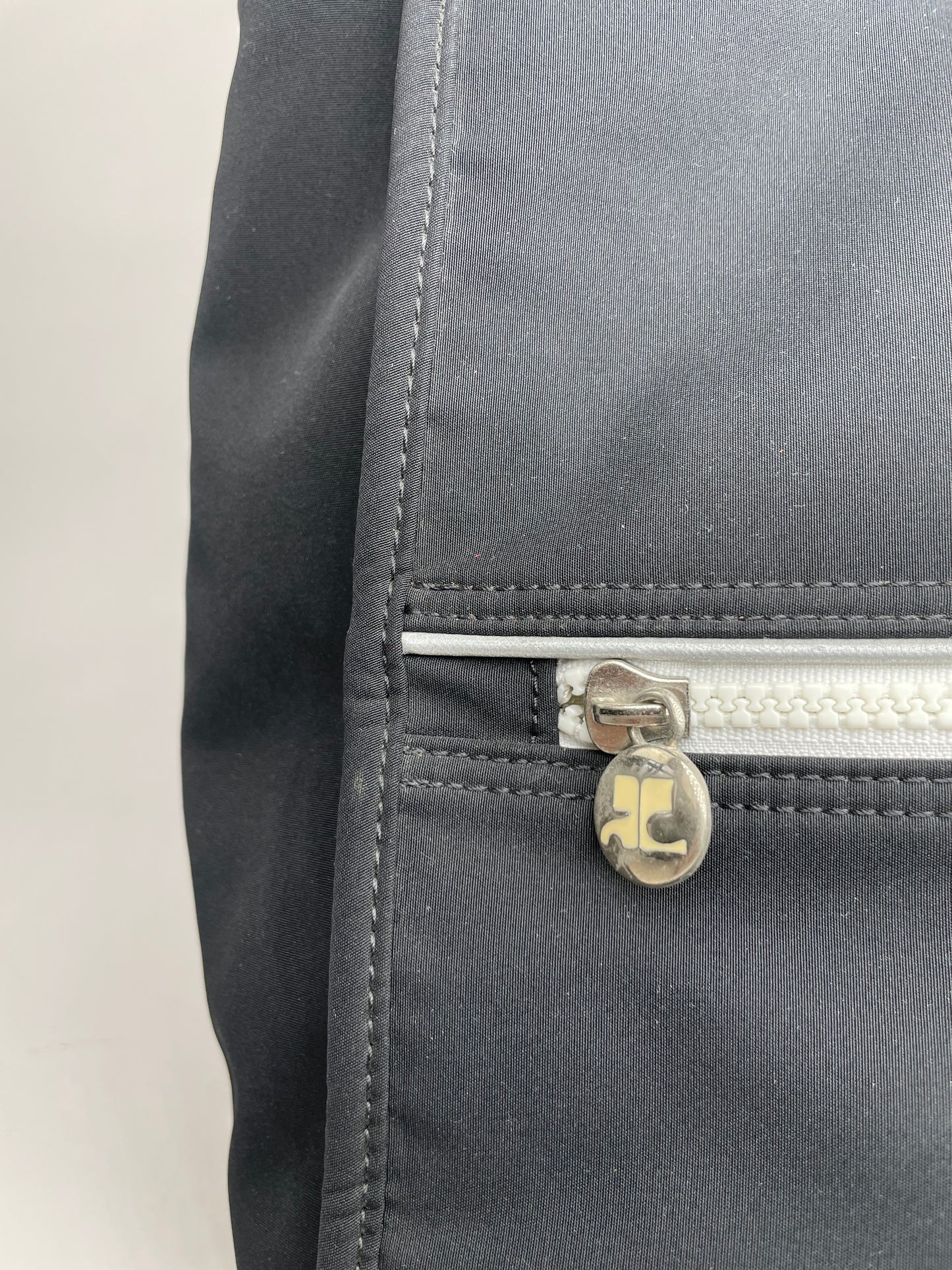 Vintage Courreges Paris Weekender Travel Bag Black White