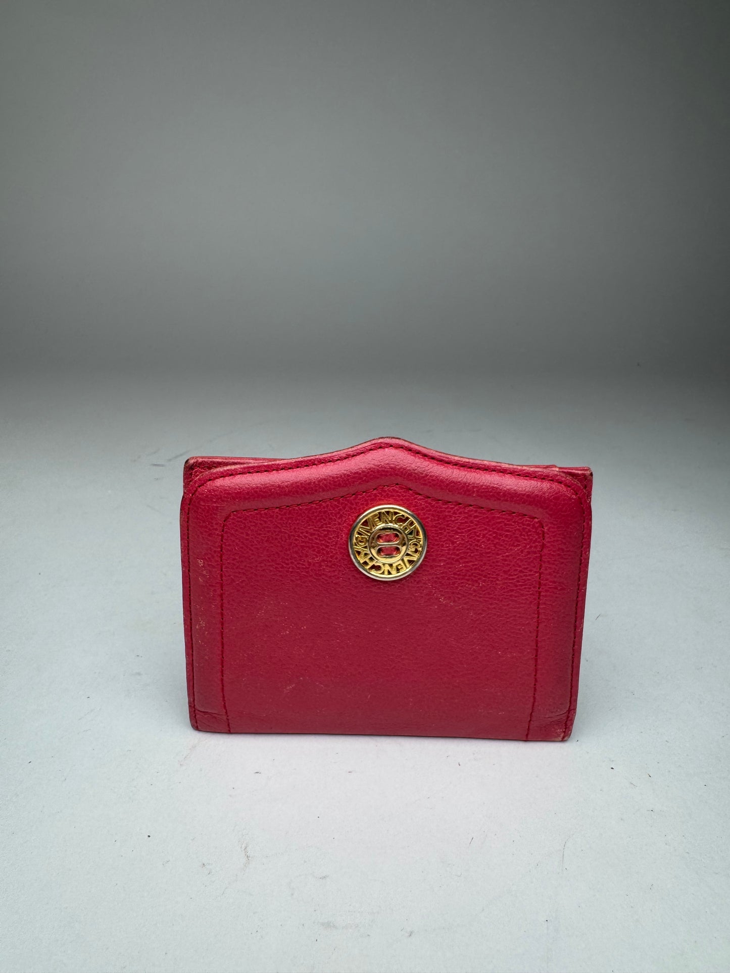 Vintage Givenchy Leather Card Holder Red