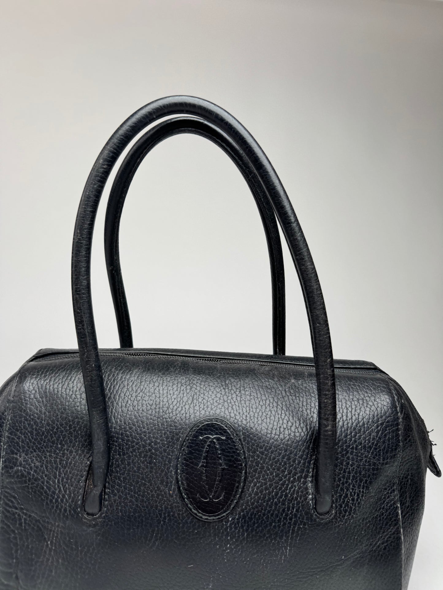 Vintage Cartier Leather Bag Black