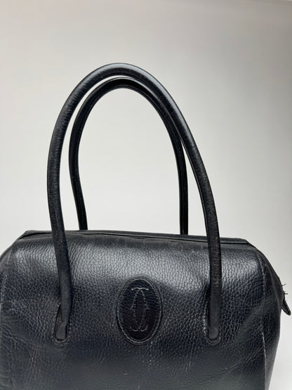 Vintage Cartier Leather Bag Black