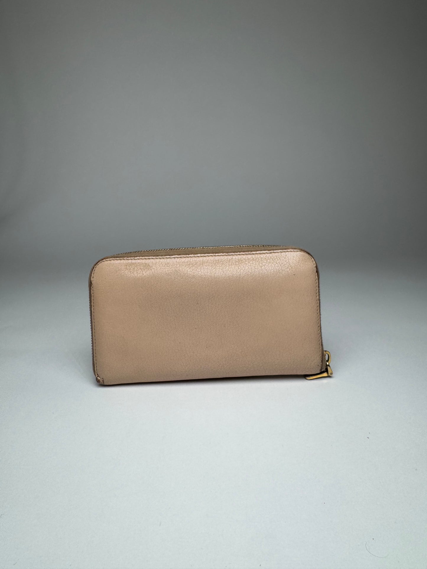 Vintage Miu Miu Leather Wallet Rose/beige