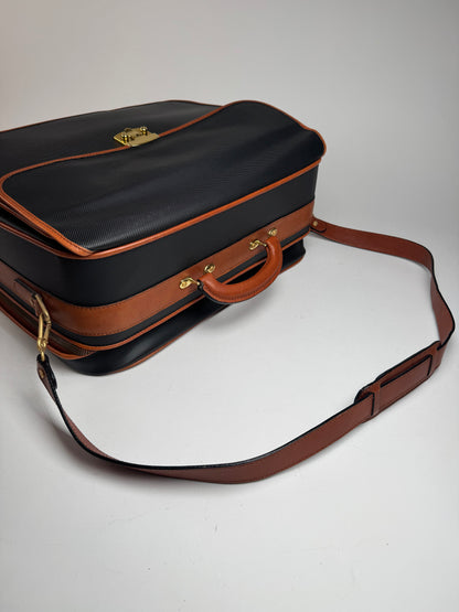 Vintage Bottega Veneta leather Suitcase black / Brown