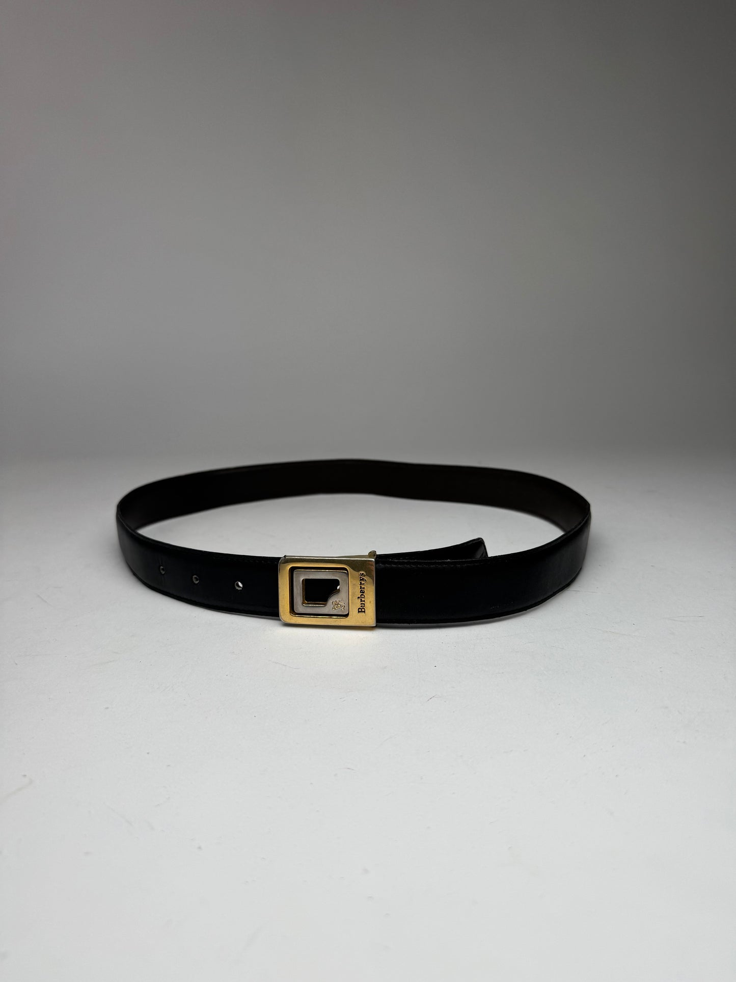 Vintage Burberry London Leather Belt black