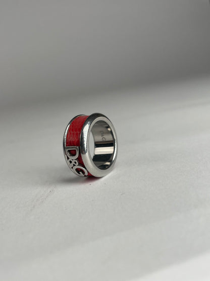 Vintage Dolce & Gabbana Steel Ring Silber/orange unisex