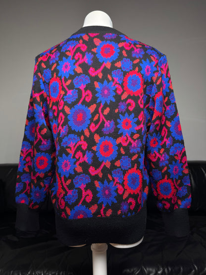 Vintage Yves Saint Laurent Wool Sweater Floral 38/M