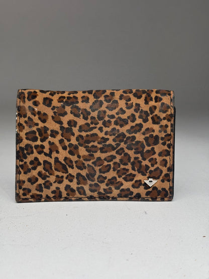 Vintage Bottega Veneta Canvas Card Holder Leopard
