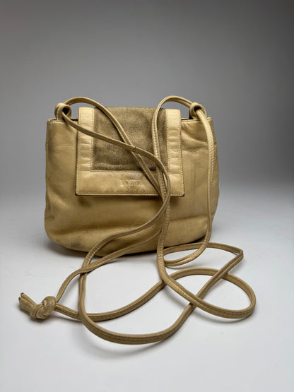 Vintage Loewe Madrid Amazona Leather Bag Beige