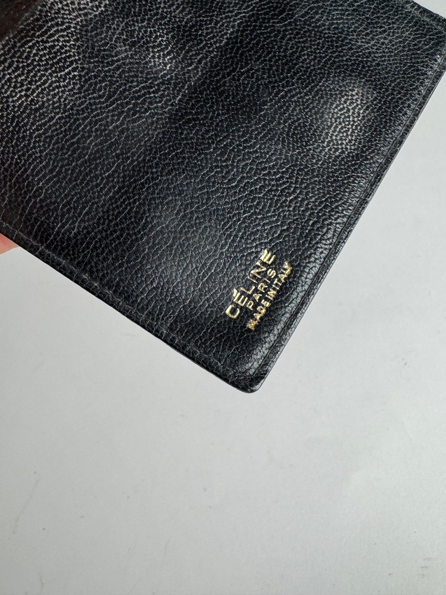 Vintage Celine Paris Triomphe Leather Wallet black