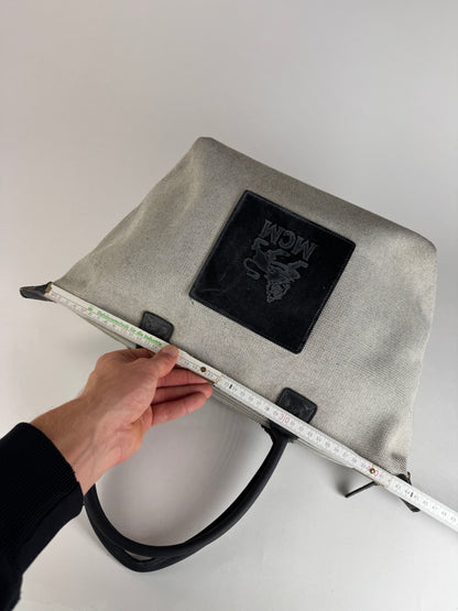 Vintage MCM canvas / leather shopper grey black