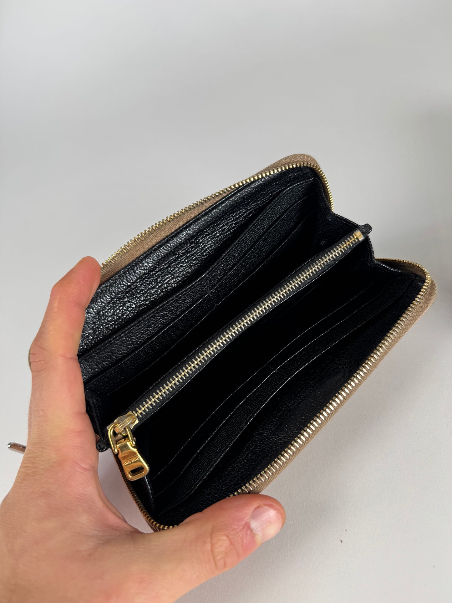 Vintage Miu Miu Leather Wallet Rose/beige