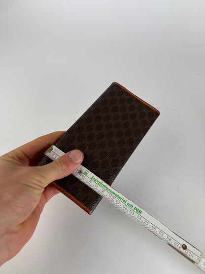 Vintage Celine Paris Leather Monogram Card Holder / ID Holder Brown