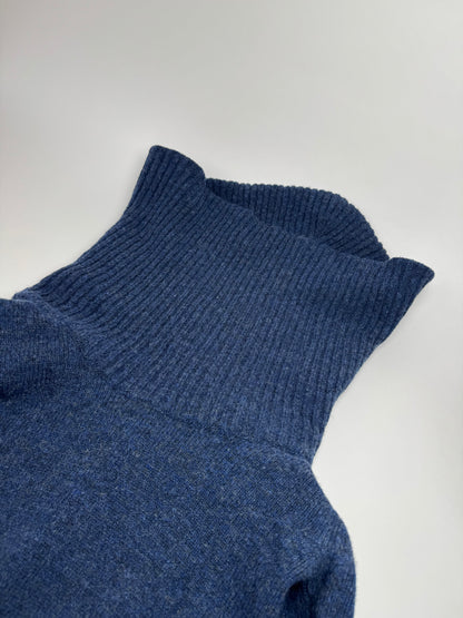 Vintage Balenciaga Big Turtle Neck Wool Sweather Blue