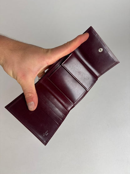 Vintage Cartier Panthere Latent Leather Wallet burgundy