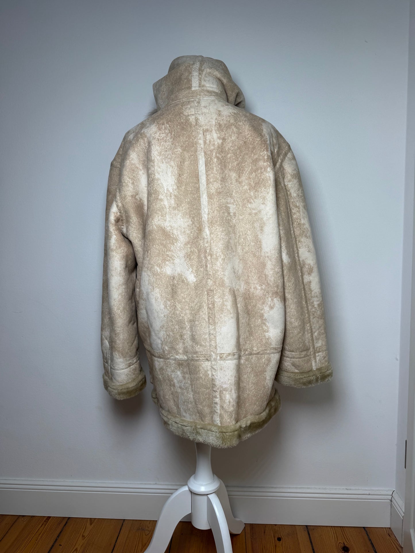 Parka en fourrure vintage Kansai Yamamoto unisexe beige M/L