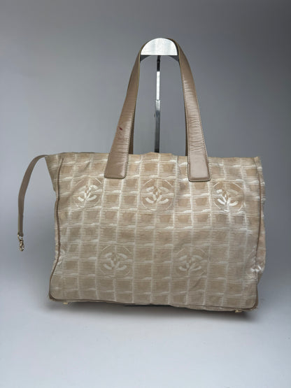Vintage Chanel Canvas Monogramm Shopper beige