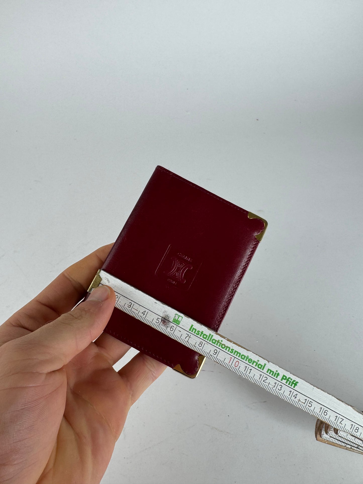 Vintage Celine Paris Leather Card Holder Dark Red