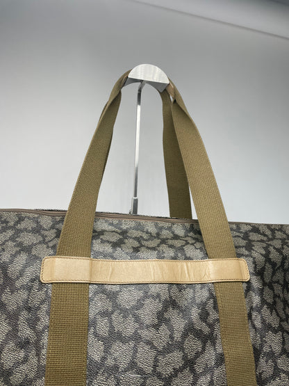 Vintage Yves Saint Laurent Leather Travel Bag Grey/Brown