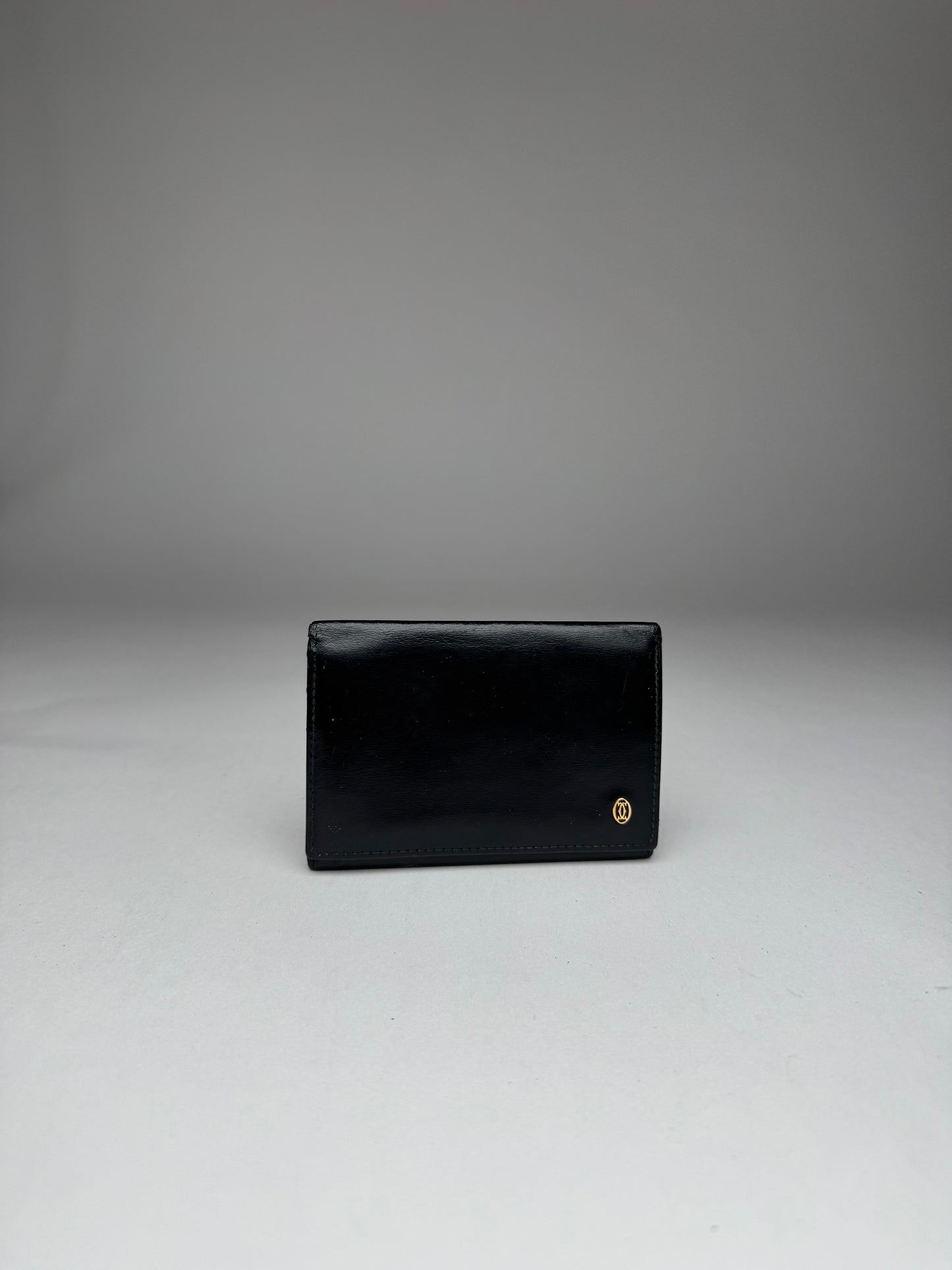 Vintage Cartier Patent Leather Card Holder Black