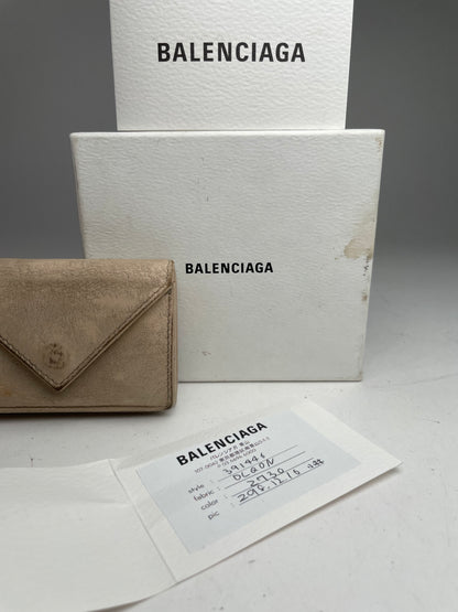 Vintage Balenciaga Leather Card Holder Beige