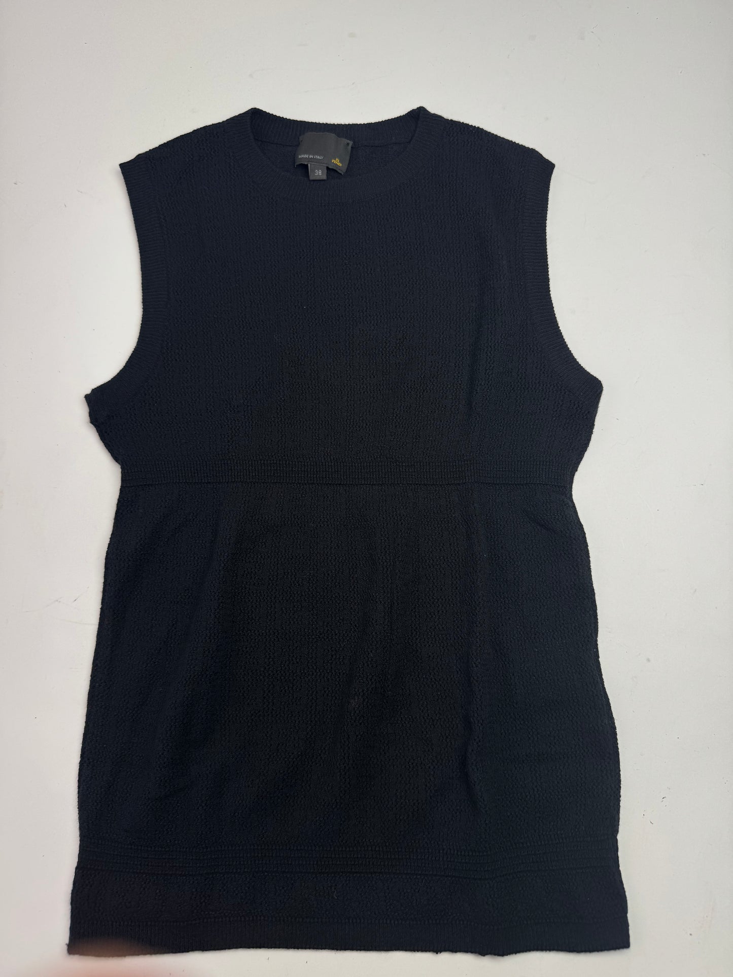 Vintage Fendi Monogram wool Dress Black 38/M