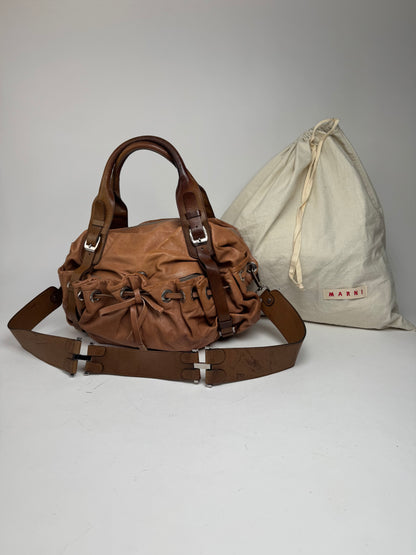 Vintage Marni 2Way Leather Bag Brown