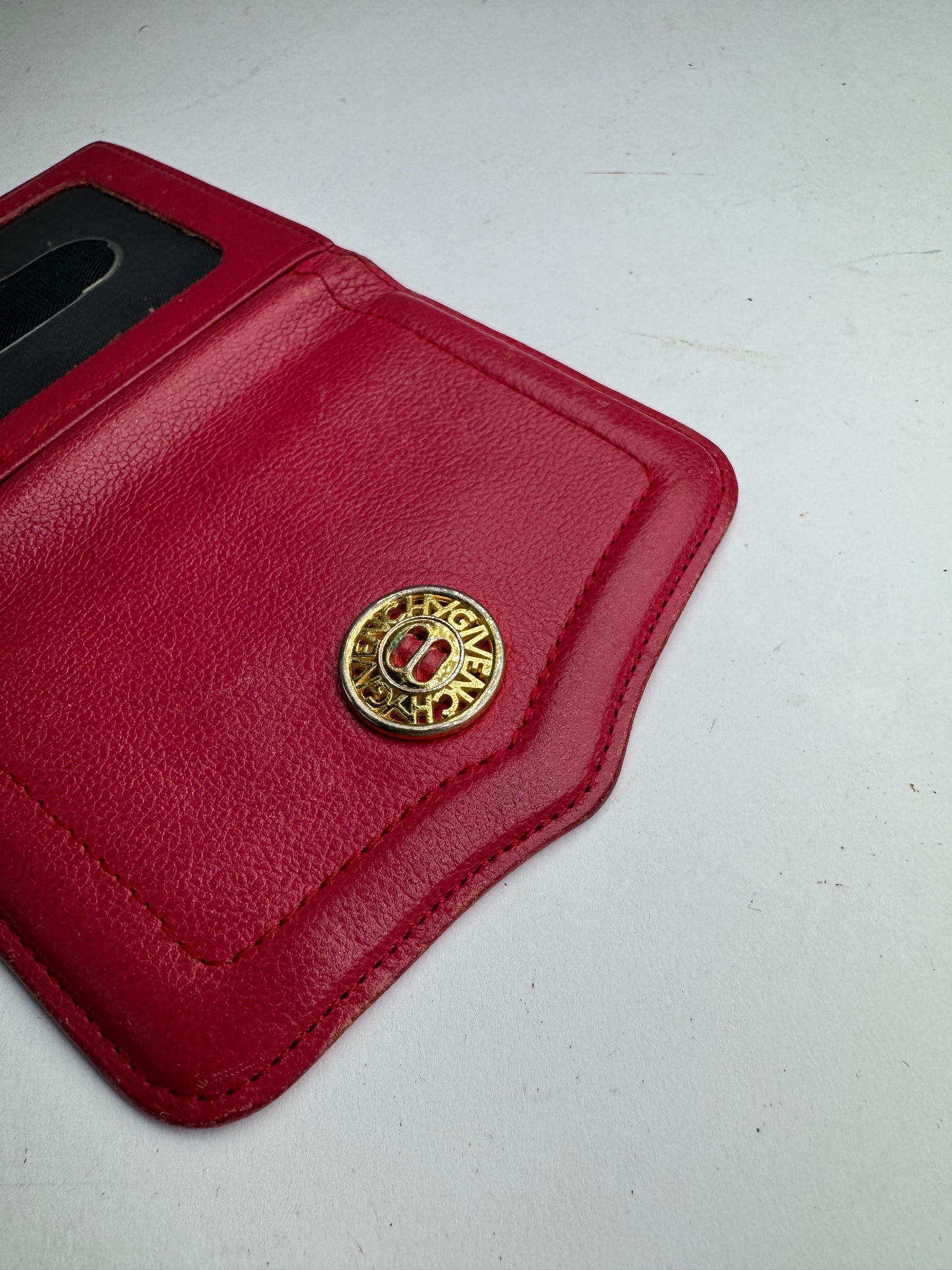 Vintage Givenchy Leather Card Holder Red