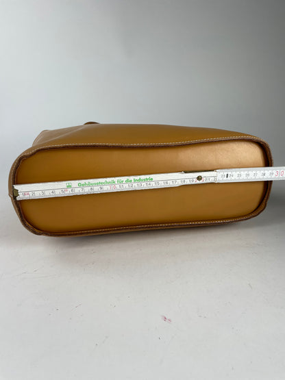 Vintage Courreges Paris Leather shopper Bag Kamel