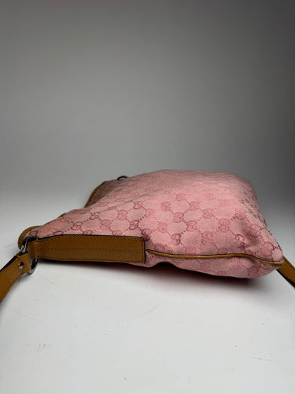 Vintage Gucci Monogram Shoulder Bag pink