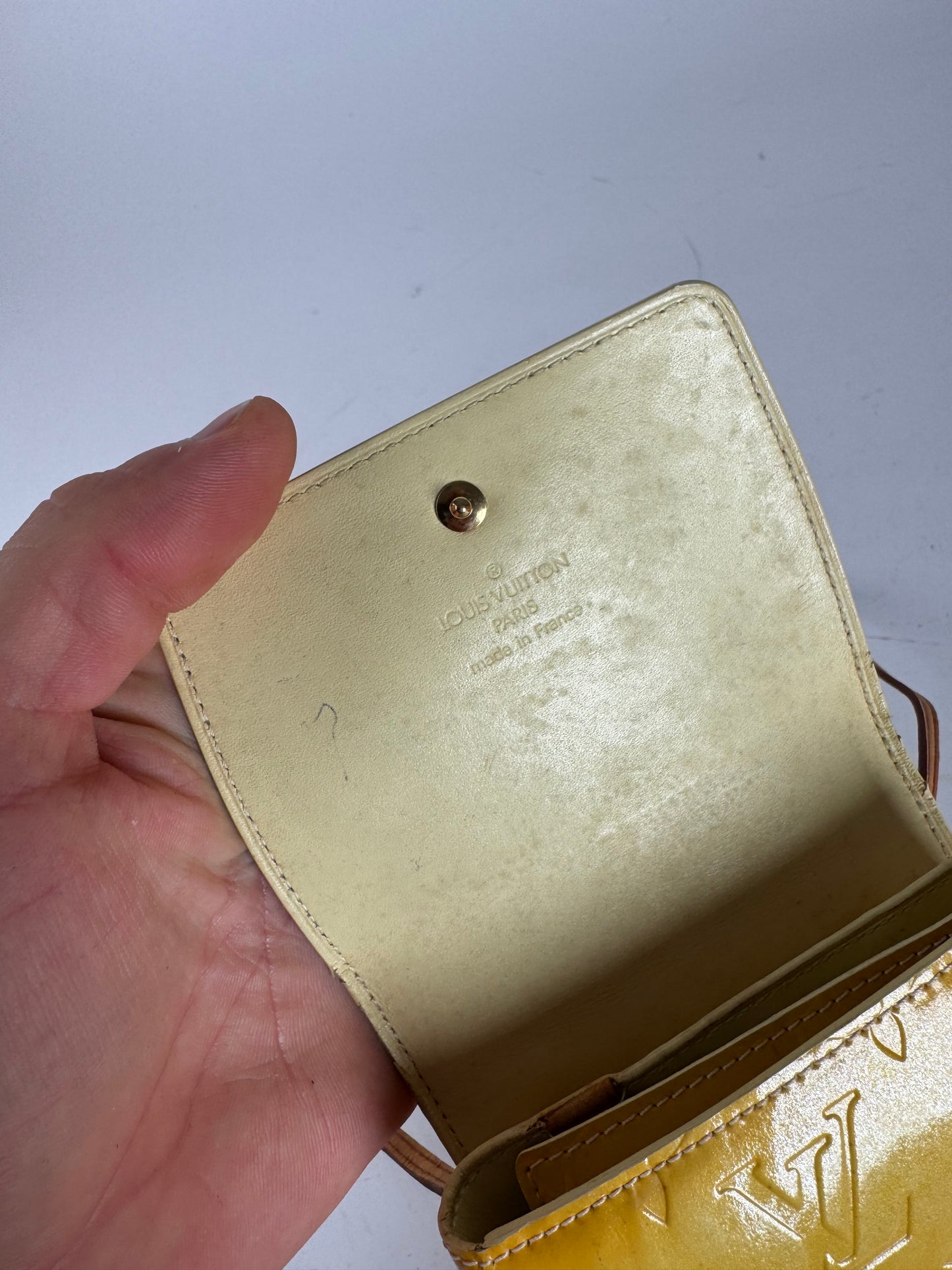 Vintage Louis Vuitton Vernis Leather Messenger Bag Yellow