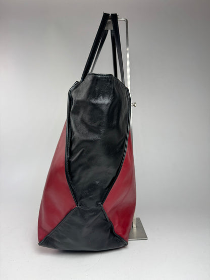 Vintage Marni Leather Shopper Black Red