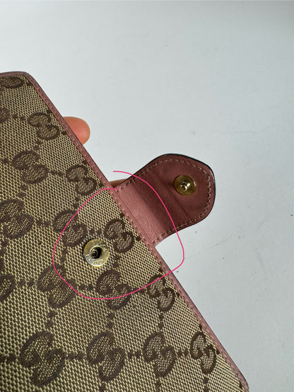 Vintage Gucci Monogram Wallet beige pink