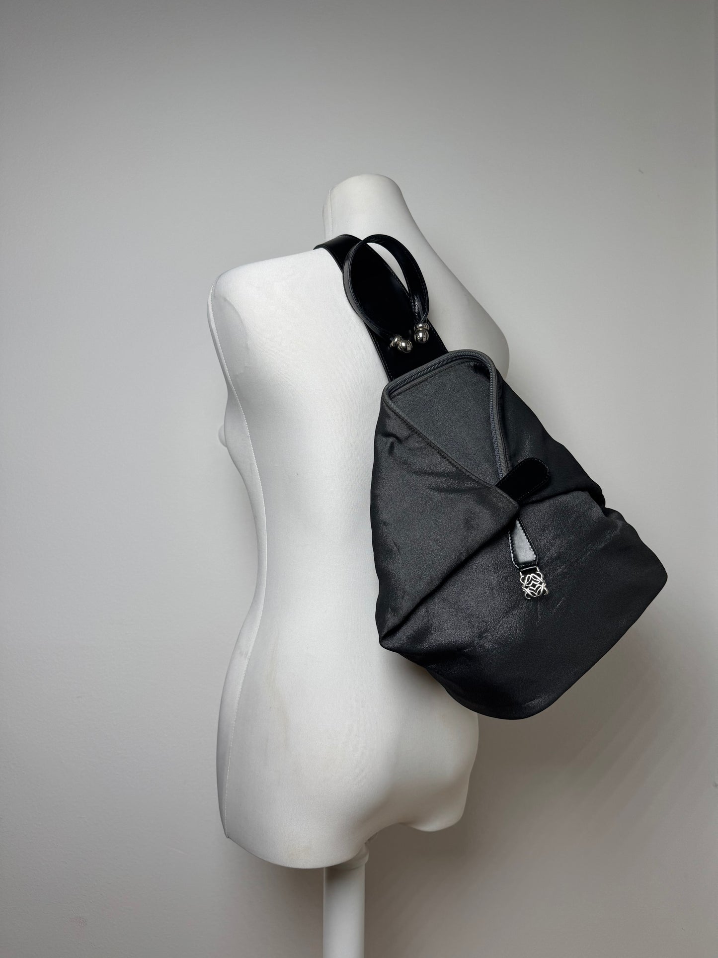 Vintage Loewe Madrid Leather Crossbody Bag / Backpack