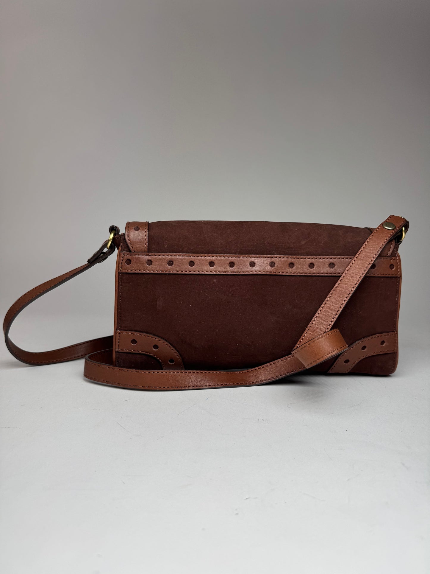 Vintage Chloe Leather Suede Shoulder Bag brown