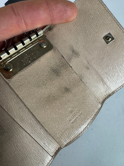 Vintage Gucci Leather Key Holder Rose / beige
