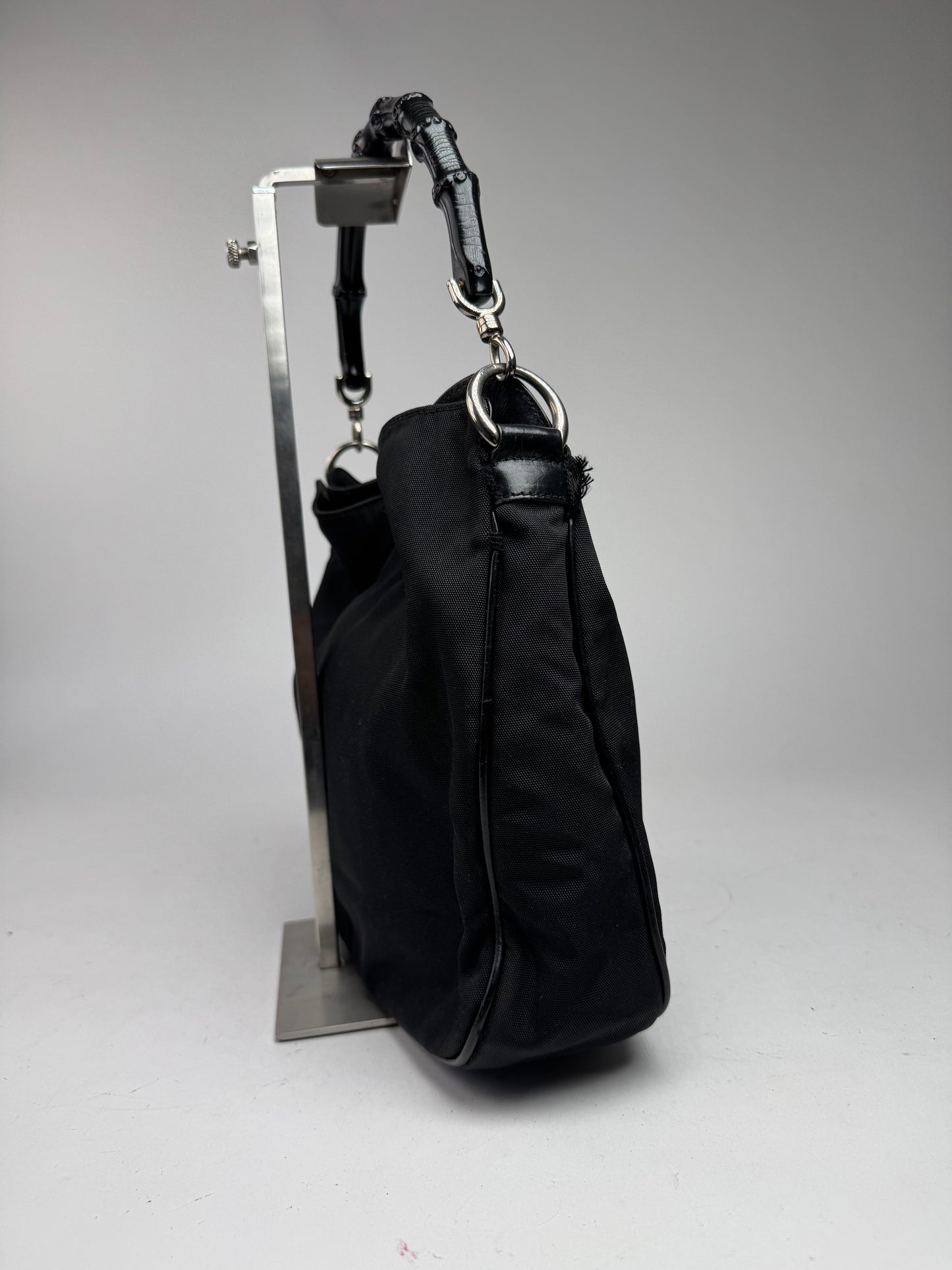 Vintage Gucci Bamboo Top Handle Bag Black