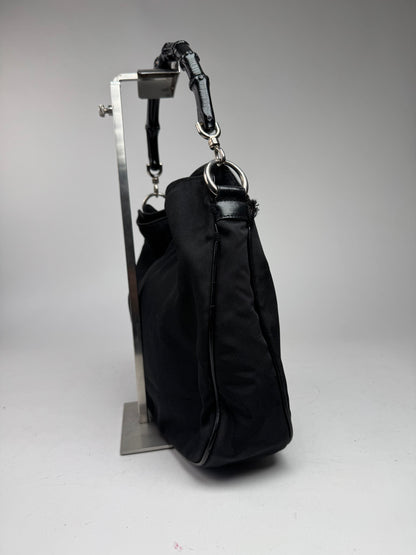 Vintage Gucci Bamboo Top Handle Bag Black