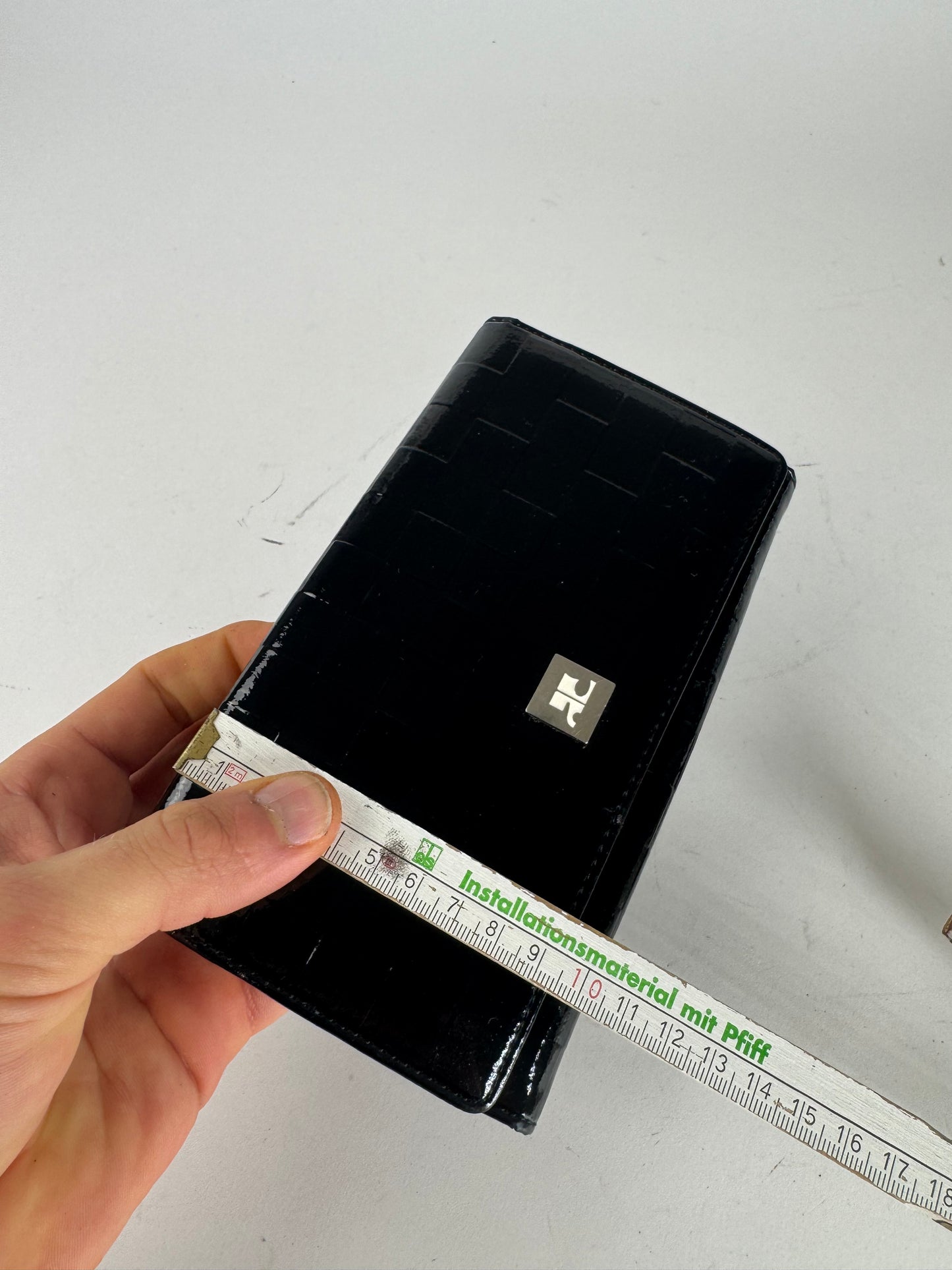 Vintage Courreges Paris Patent Leather Wallet Black