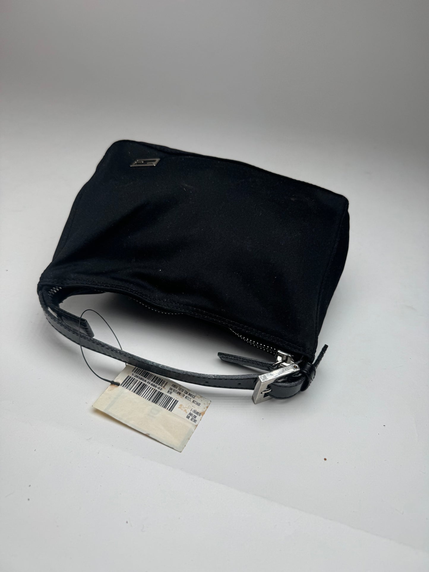 Vintage Fendi Mini Baguette Bag Canvas Black