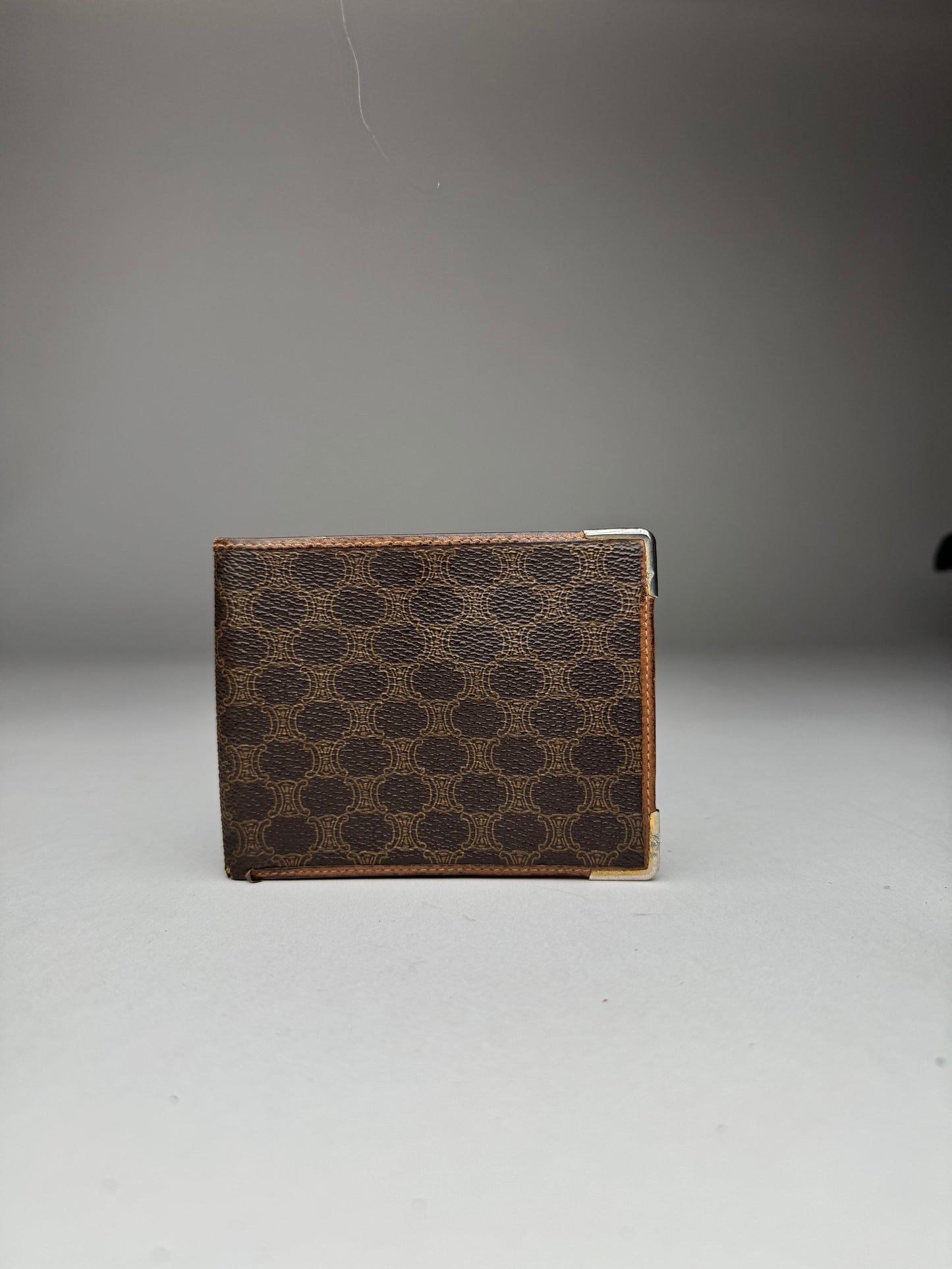 Vintage Celine Paris Leather Monogram Card Holder Brown