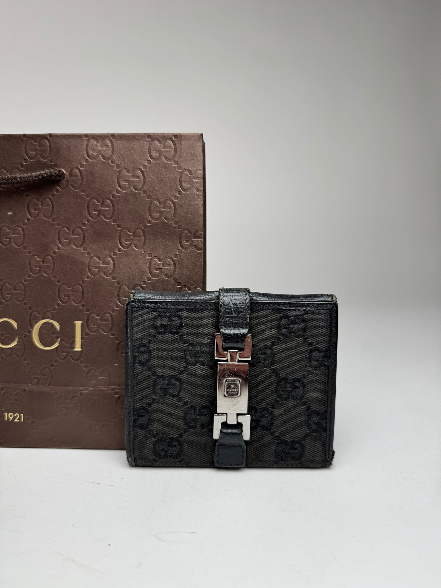 Vintage Gucci Monogramm Wallet Jackie Vintage Black