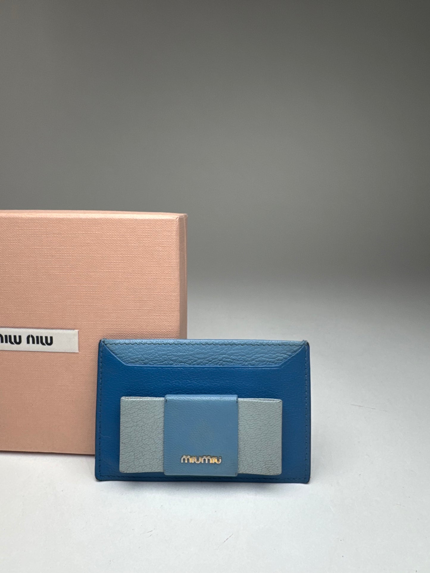 Vintage Miu Miu Leather Card Holder Blue