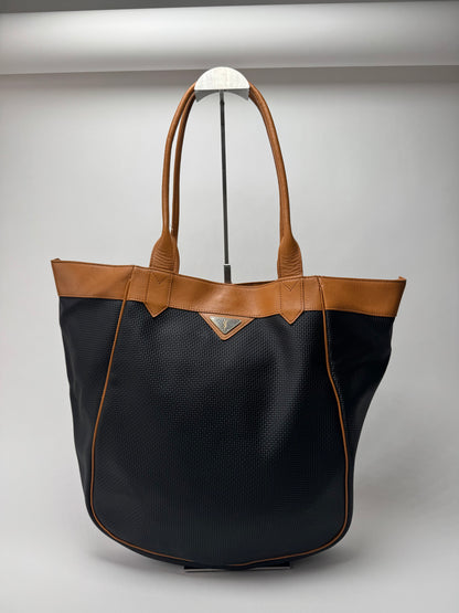 Vintage Yves Saint Laurent 2Way leather Shopper bag black brown