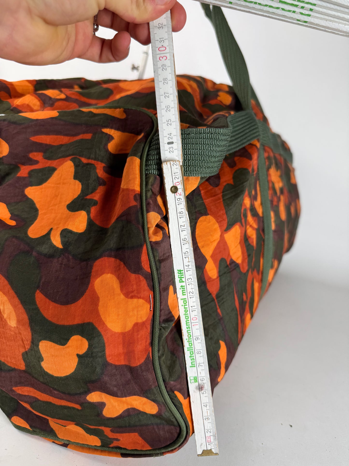 Vintage Jean Paul Gaultier Canvas Duffel Bag Orange / Dark Green