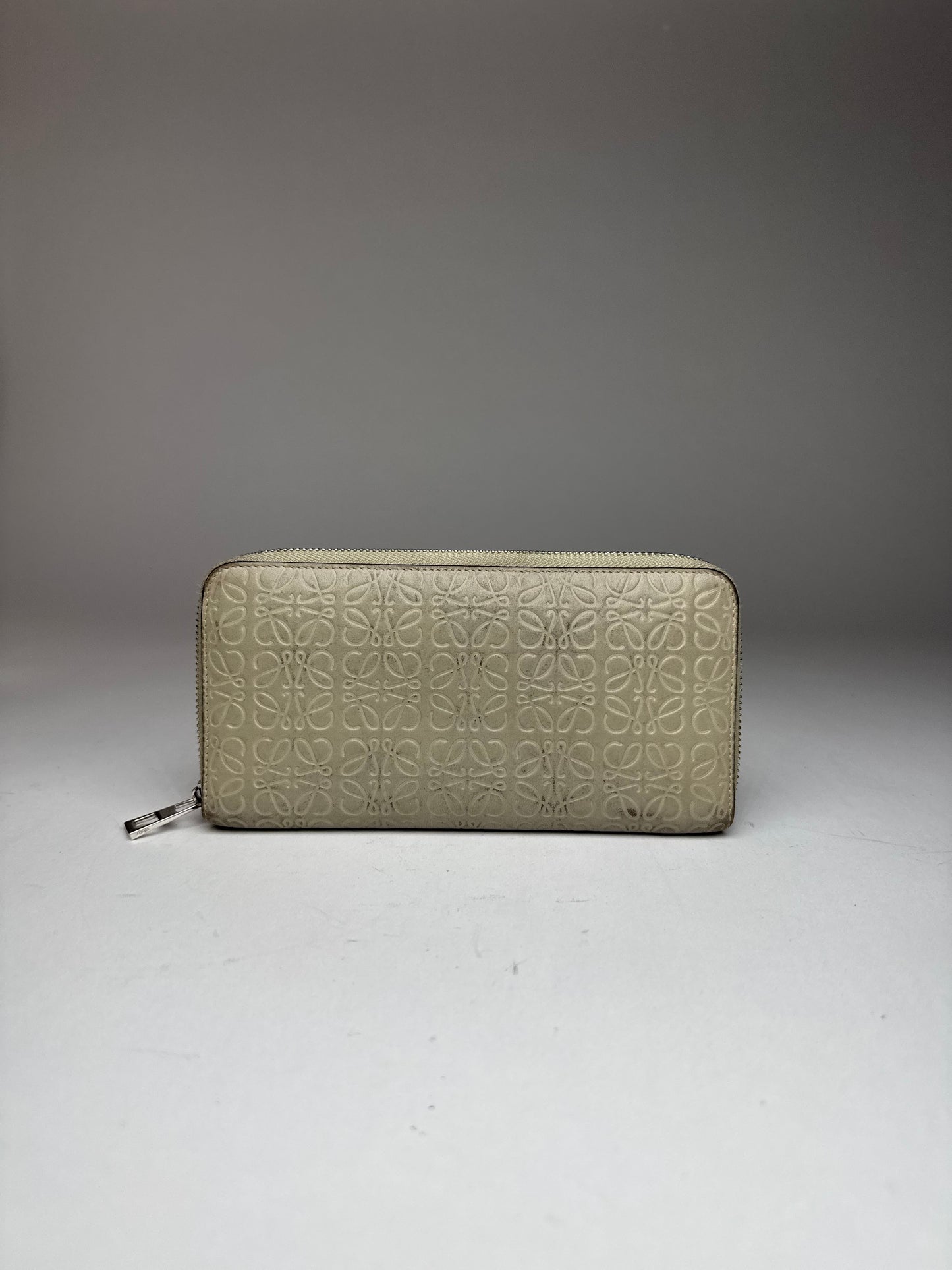 Vintage Loewe Madrid Monogram Leather Wallet grey