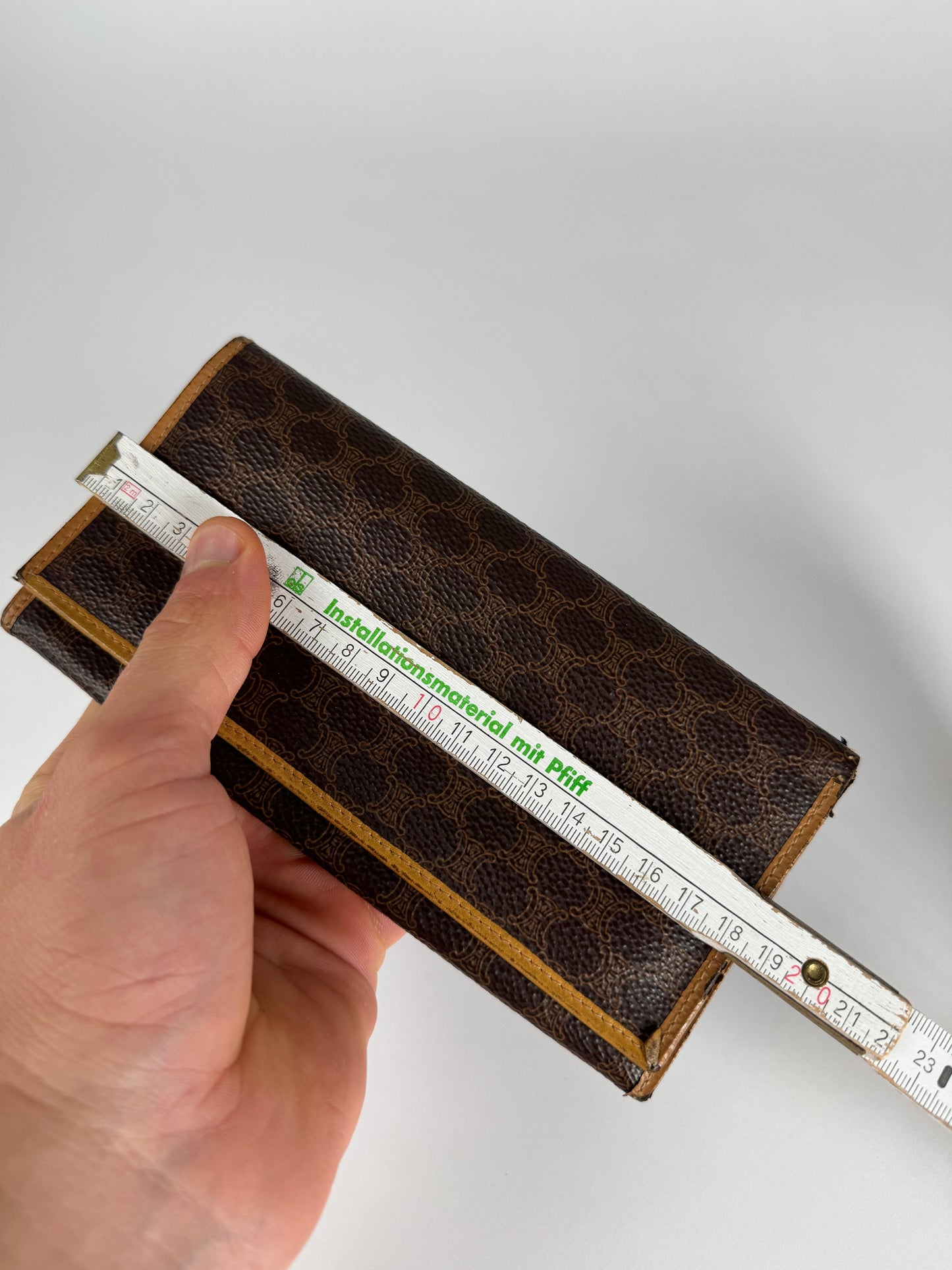 Vintage Celine Paris Leather Monogram ID Holder